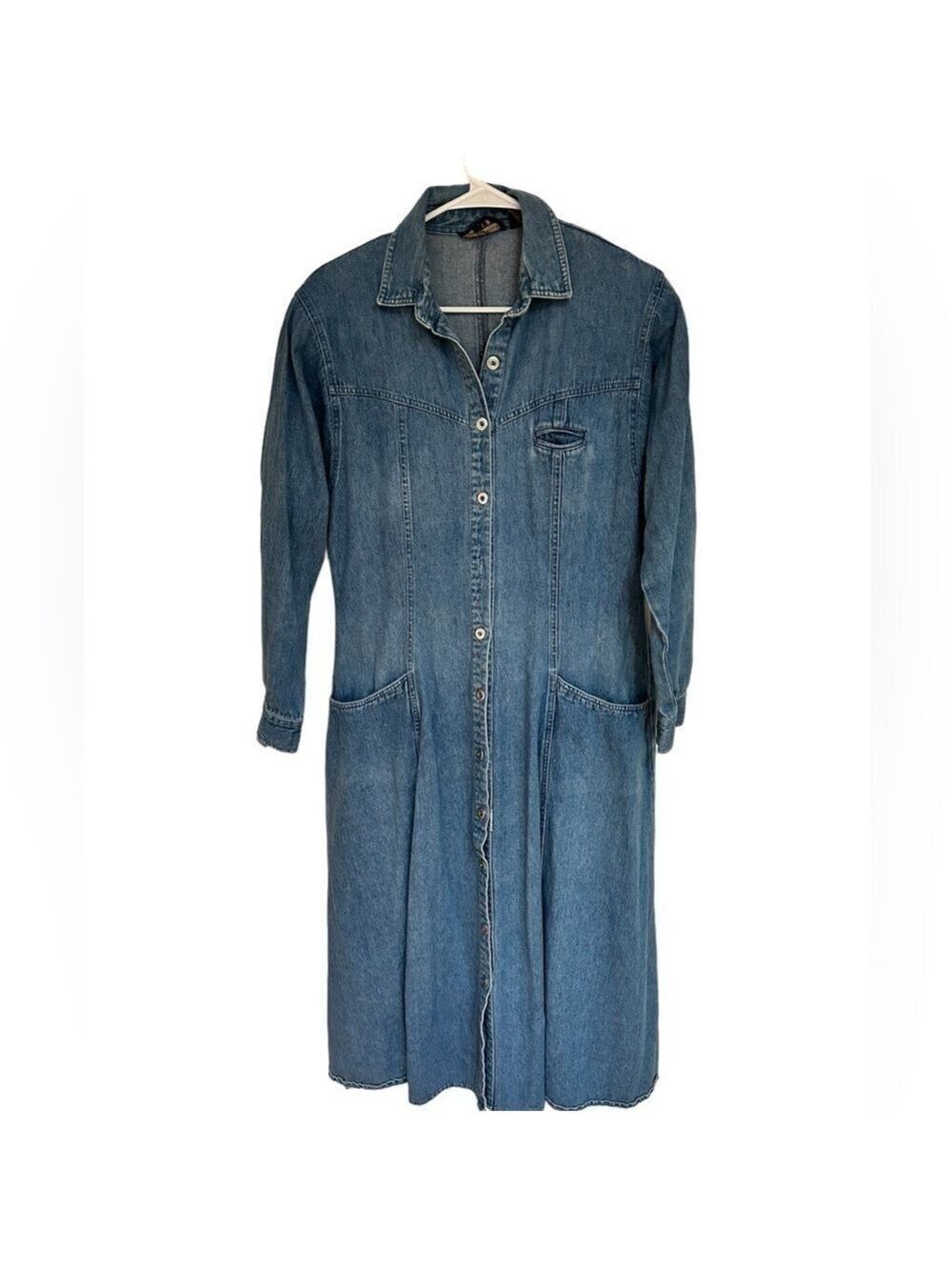 Jean Dress Vintage House of Lloyd Denim Button Front Dress Coat Size 11/12